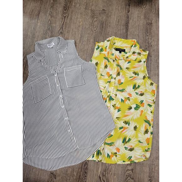 Banana Republic & Express Semi Sheer Sleeveless Tank Top Shirt Blouses Medium - Picture 1 of 6